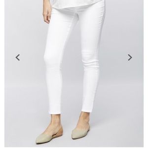 Maternity LED white skinny jeans